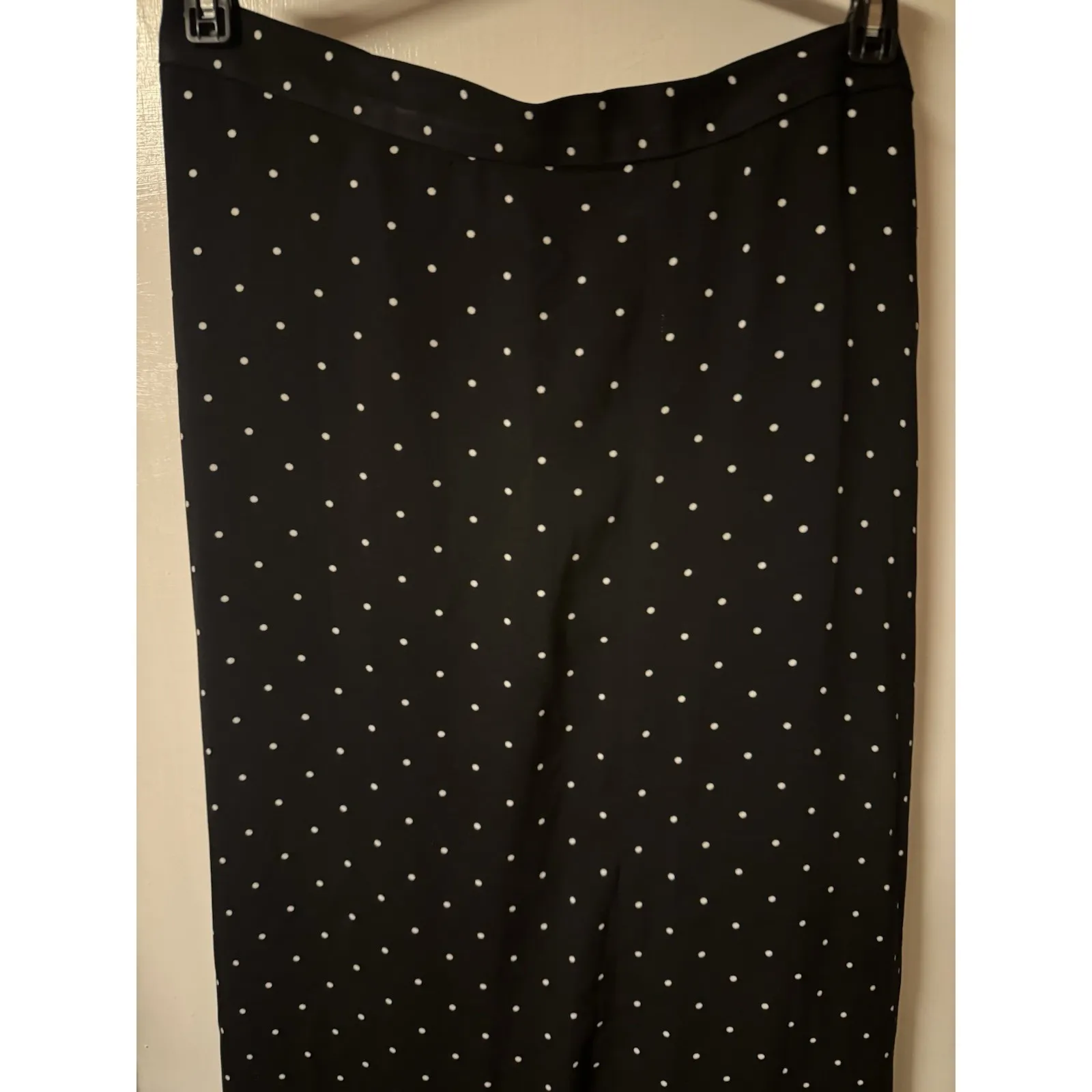 Adrienne Vittadini Women's Size Large Black With Polka Dots Wrap A/ruffle Skirt - Image 13