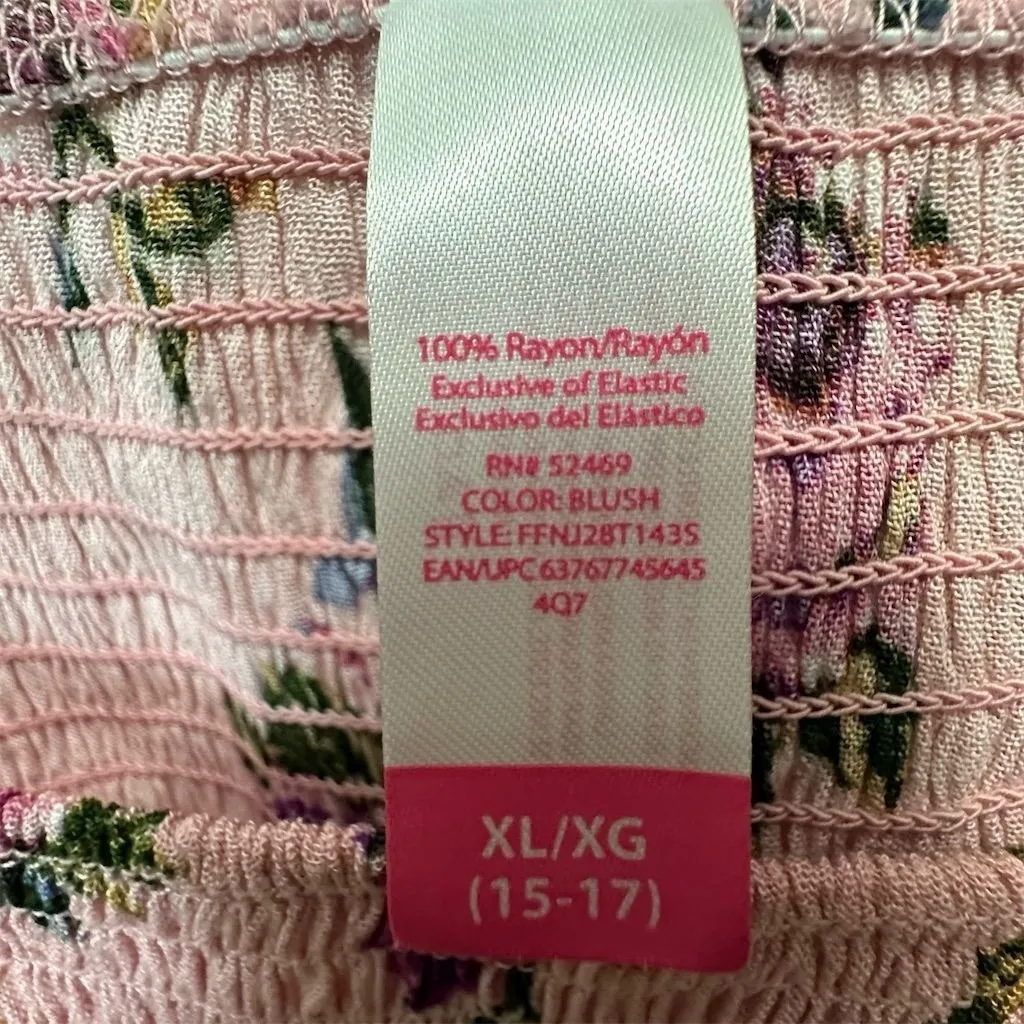 No Boundaries Pink Floral Off Shoulder Blouse XL Boho Whimsy‎ Fairy Cottagecore - Image 6