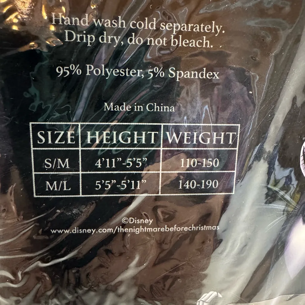 Disney Tim Burton's The Nightmare Before Christmas Tights Ladies M/L NEW NIP - Image 5