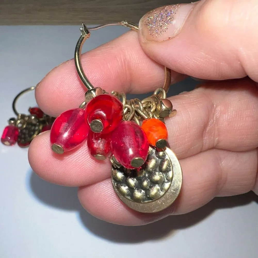 Fashion Charm Hoop Earrings‎ Gold - Image 5