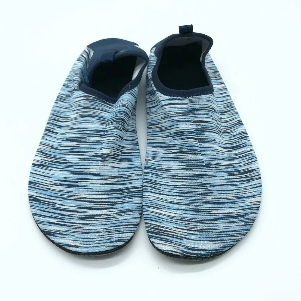 Womens Water Shoes Slip On Fabric Striped Blue Navy 40/41 US 8/8.5 - Image 2