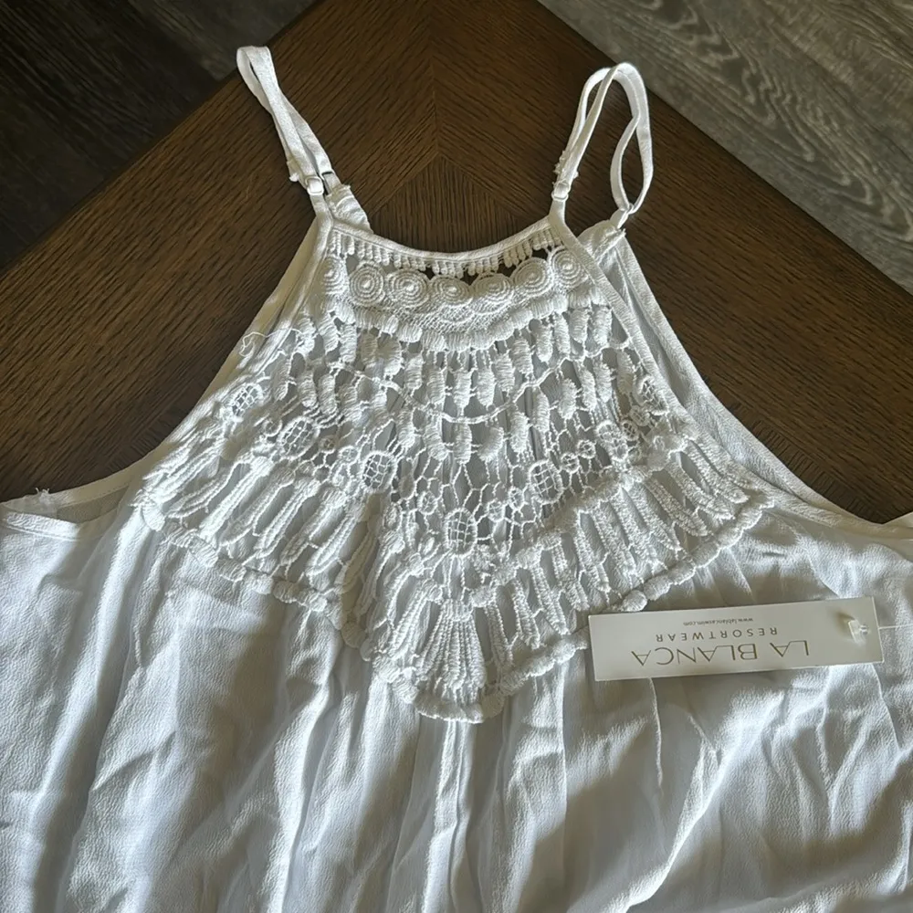 La Blanca Coastal Covers Halter Midi Dress - White, BRAND NEW, Size Medium, $113 - Image 6