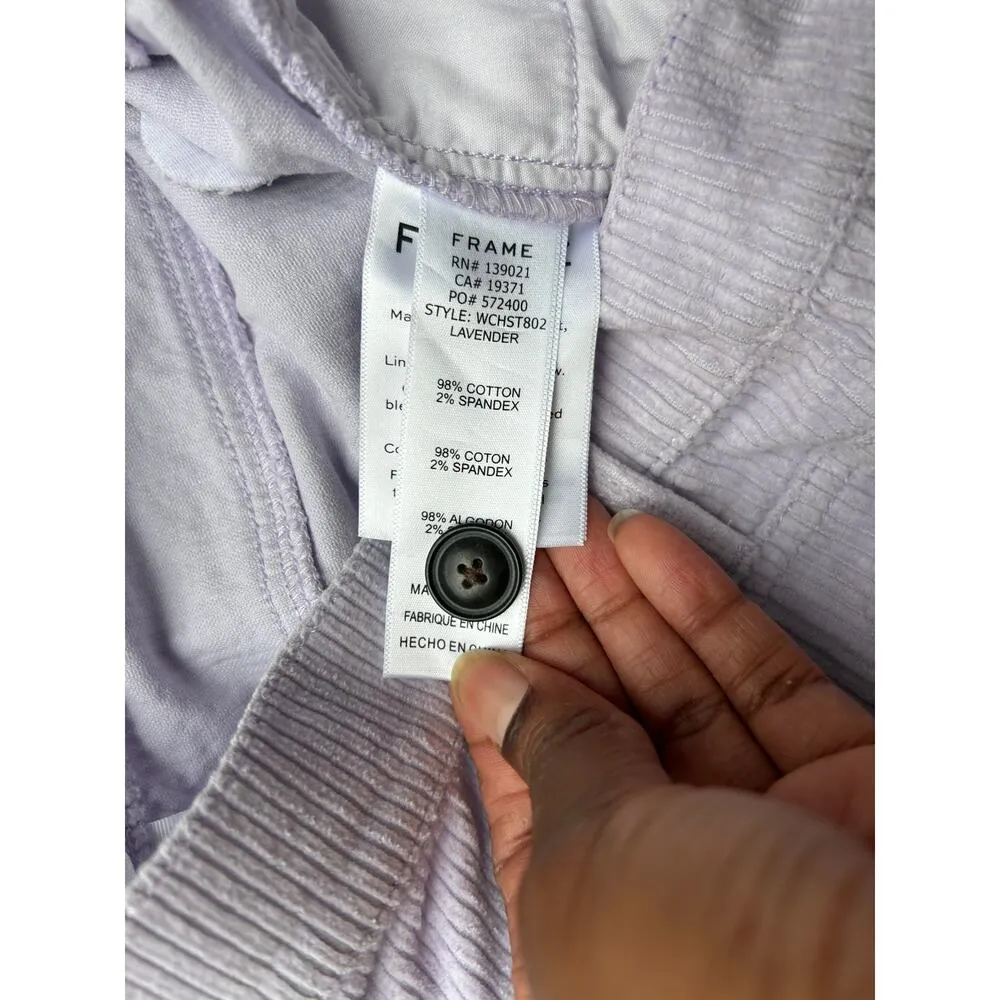 Frame Denim Lilac Corduroy Le High Straight Pants Size 27 - Image 9