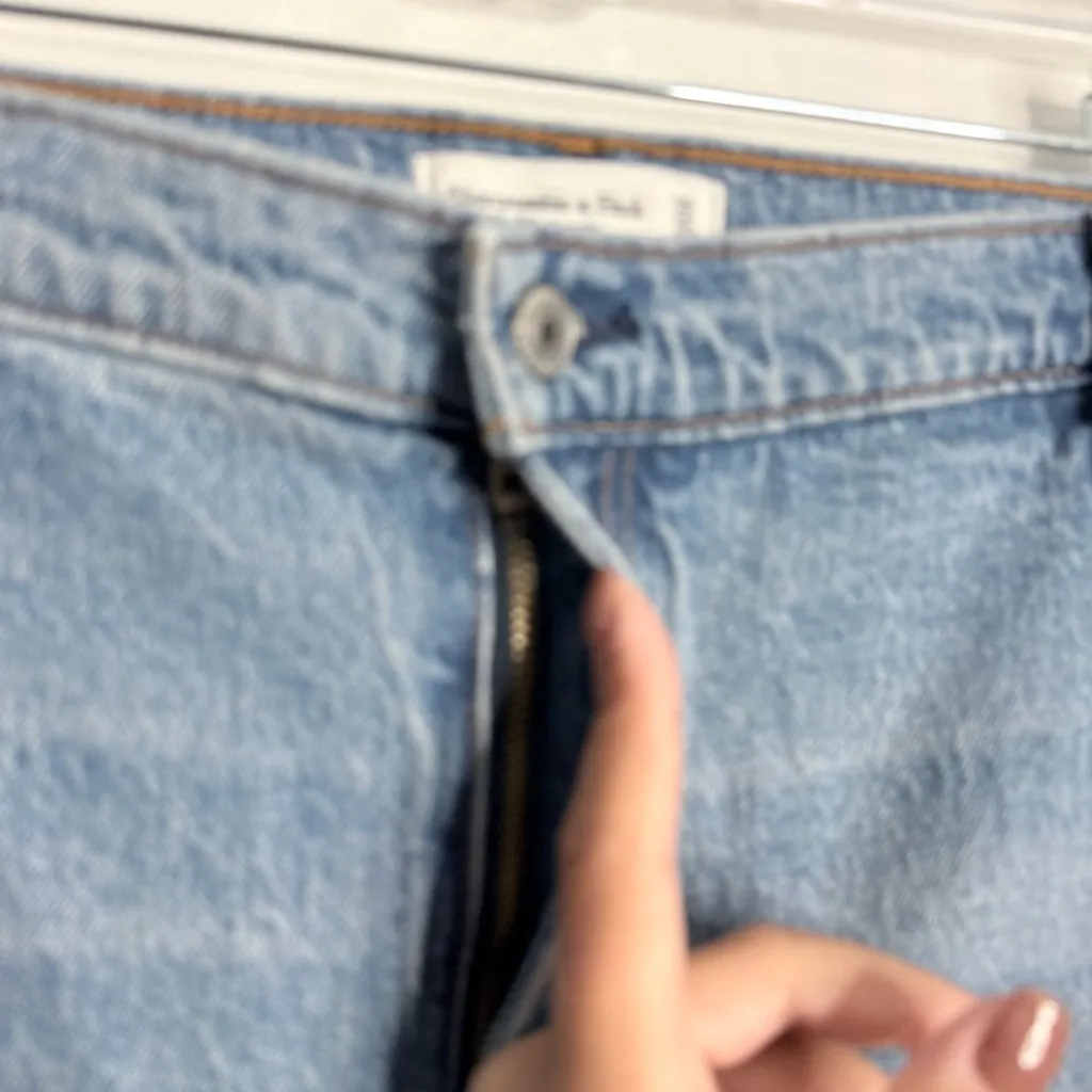 Abercrombie & Fitch‎ The 90’s Straight Ultra High Raw Hem Rise Size 35/20 - Image 7