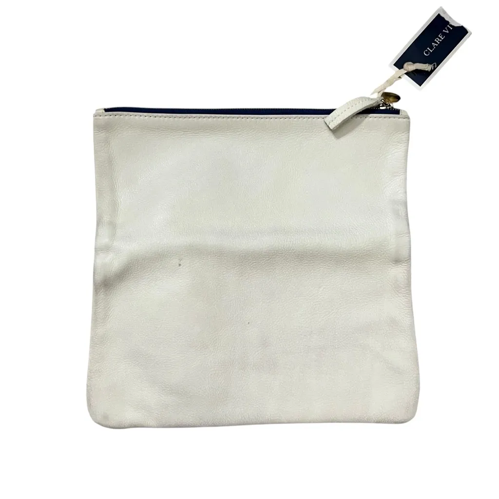 Clare V NWT Foldover Clutch White Leather Purse With Zip Pocket Women’s Bag - Image 3