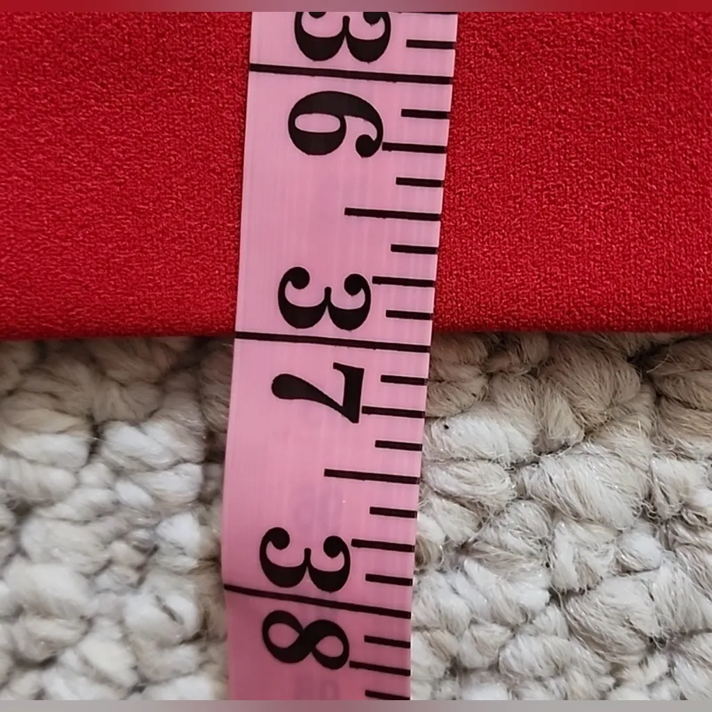 Calvin Klein Side Bow Sleeveless Scuba Knit Sheath Dress in red. Size 10 - Image 15