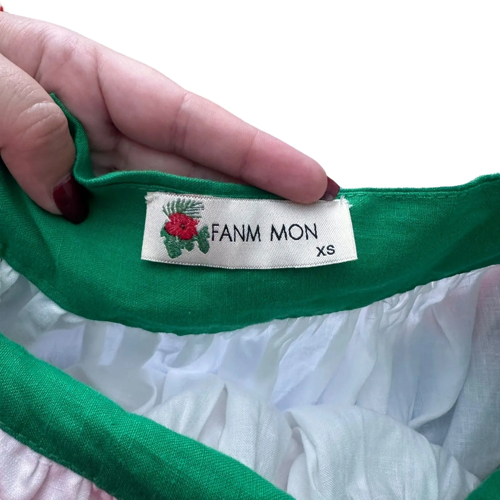 FANM MON Pamuk Embroidered Halter Maxi Dress XS‎ White - Image 7