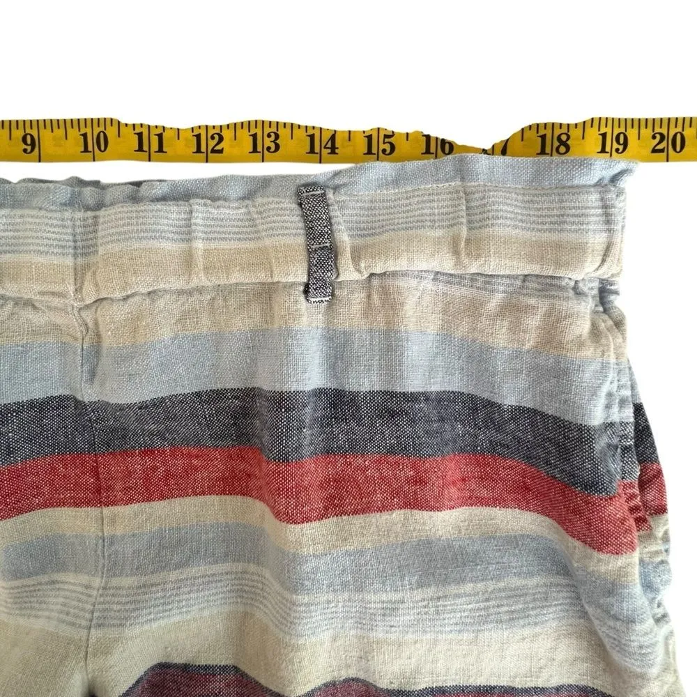 J Jill Womens Striped Linen Shorts Size L Beachy Coastal Preppy Casual Resort - Image 2