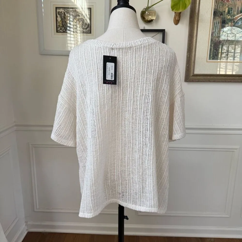 NWT Cherish Open Weave Top Off Off White M - Image 5
