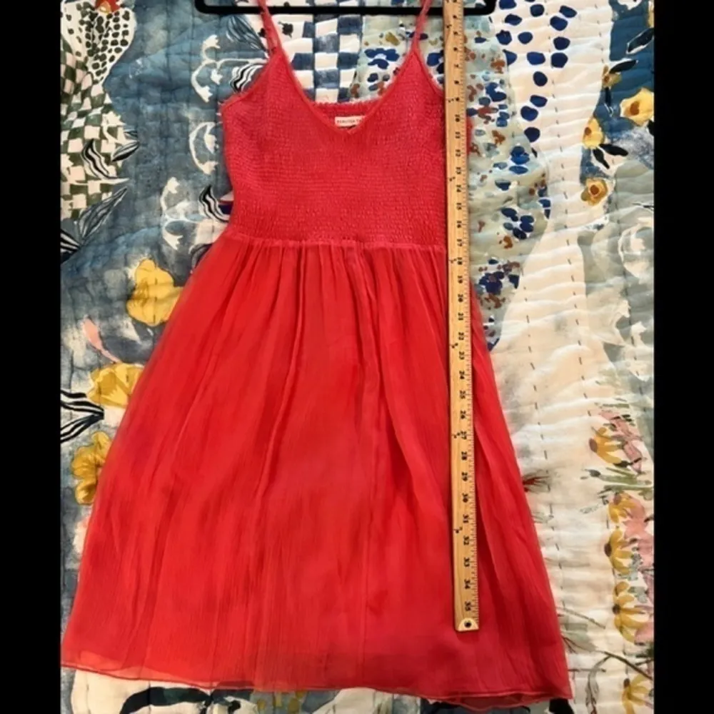 REBECCA TAYLOR 8 Coral Smocked-Top Sleeveless Dress - Image 9