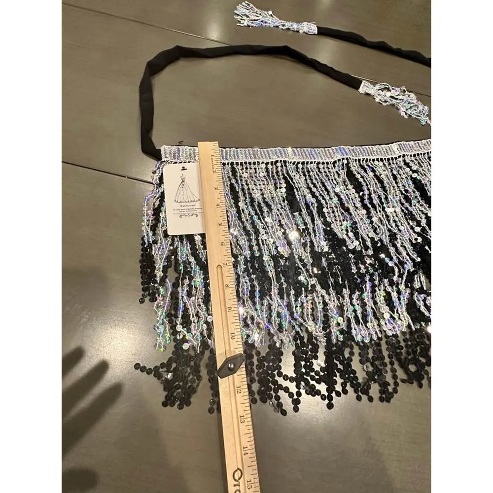 nwt: Sequin Tassel Skirts (black/silver) - Image 3
