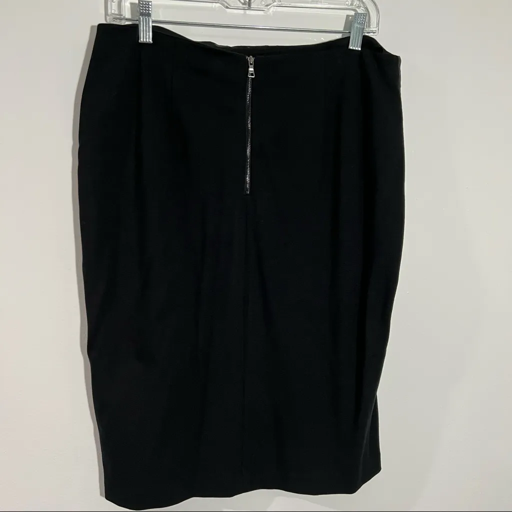 Chico's Faux Leather Quilted Pencil Skirt In Black Size‎ Medium (10) - Image 7