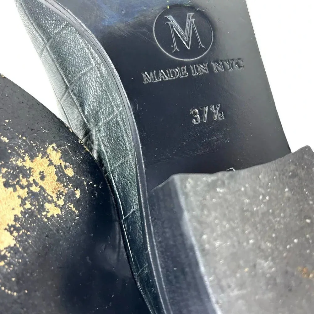 Modern Vice Black & Pink‎ Alligator Croc Leather Loafers Size 37.5 US 7.5 - Image 9