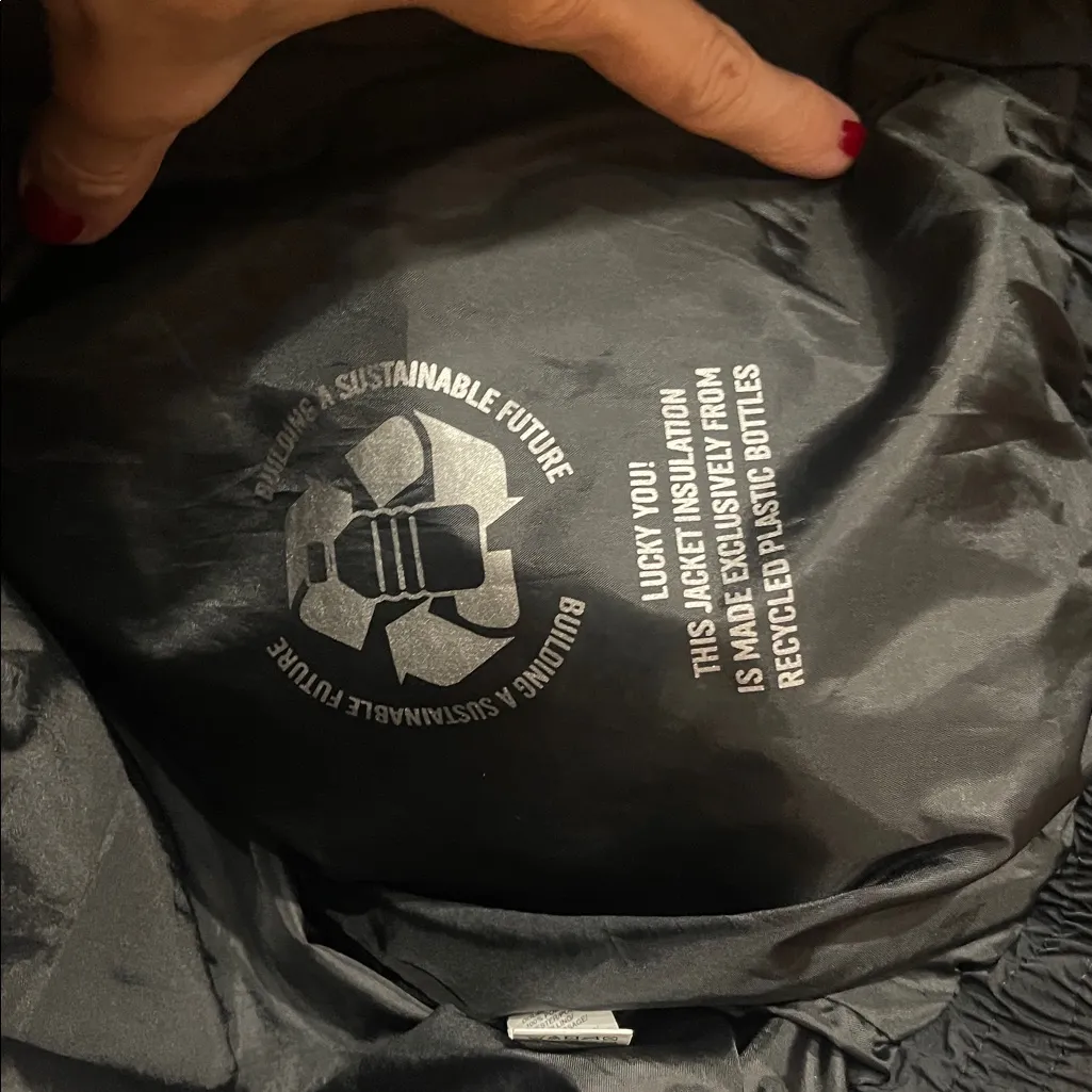 Lucky Brand Black Puffer Jacket with Hood Small - Image 7