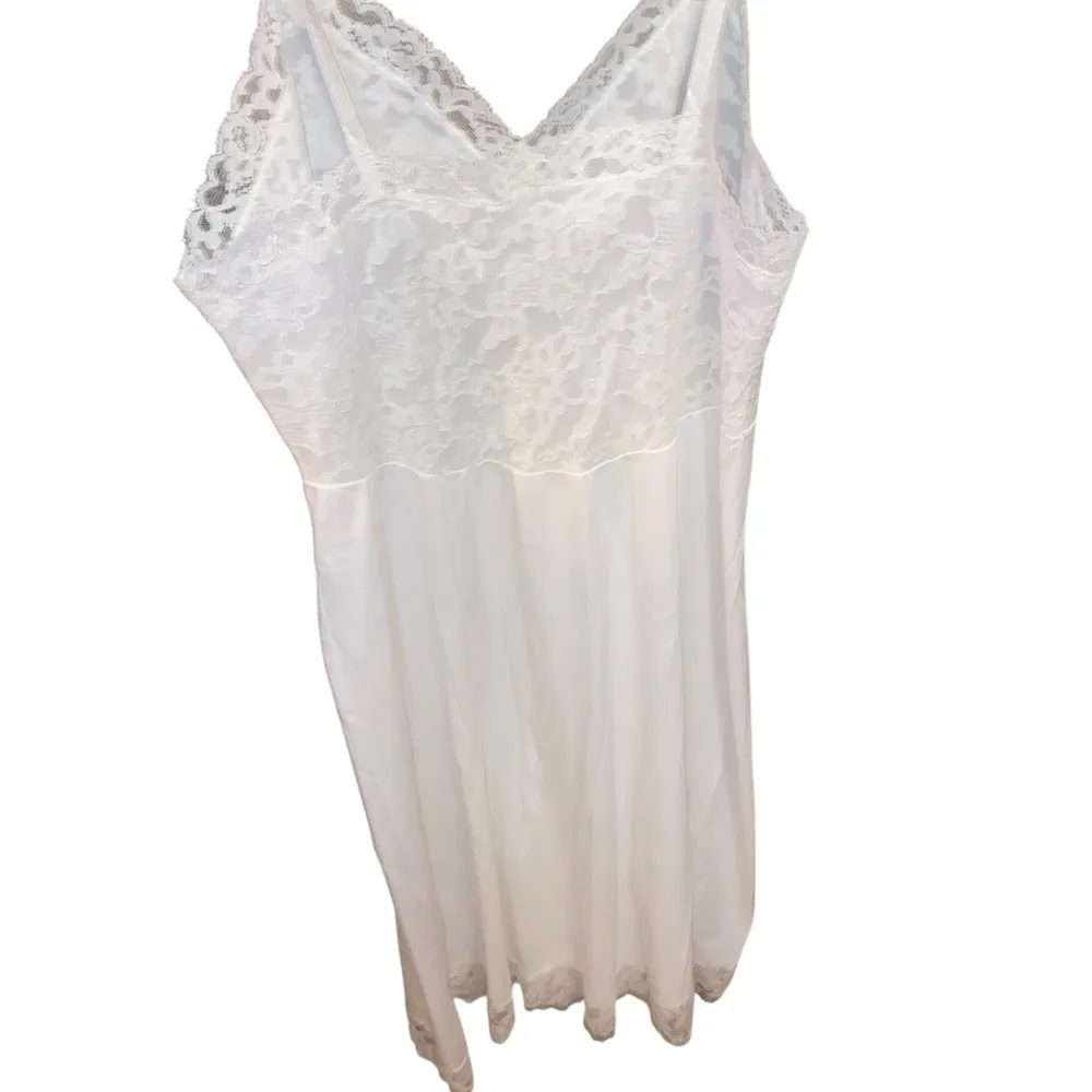Vintage 50s Vanity Fair White Slip Dress Lace Lingerie Coquette Girl pin up - Image 9