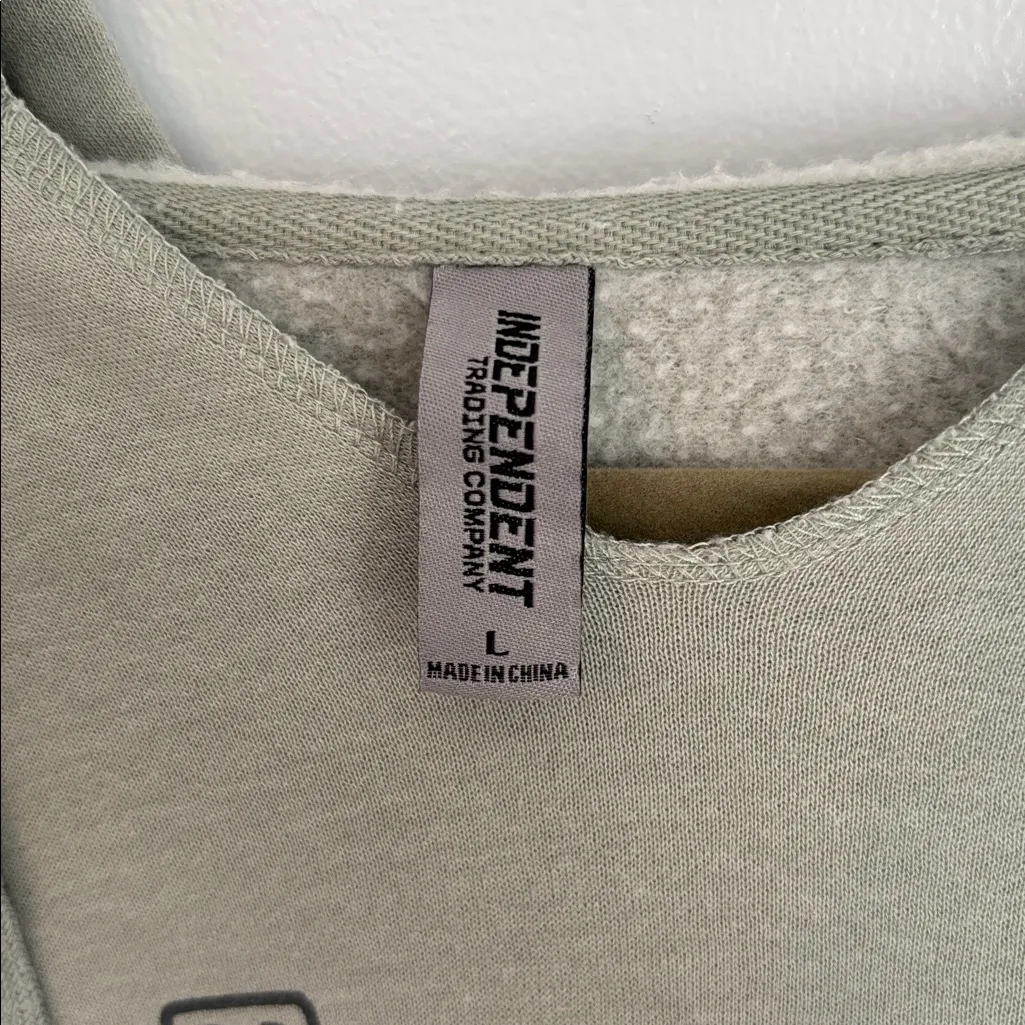 Two Hearted Ale Graphic Hoodie Bell's Size Large Gorpcore Cozy Army Green Hi - Image 4