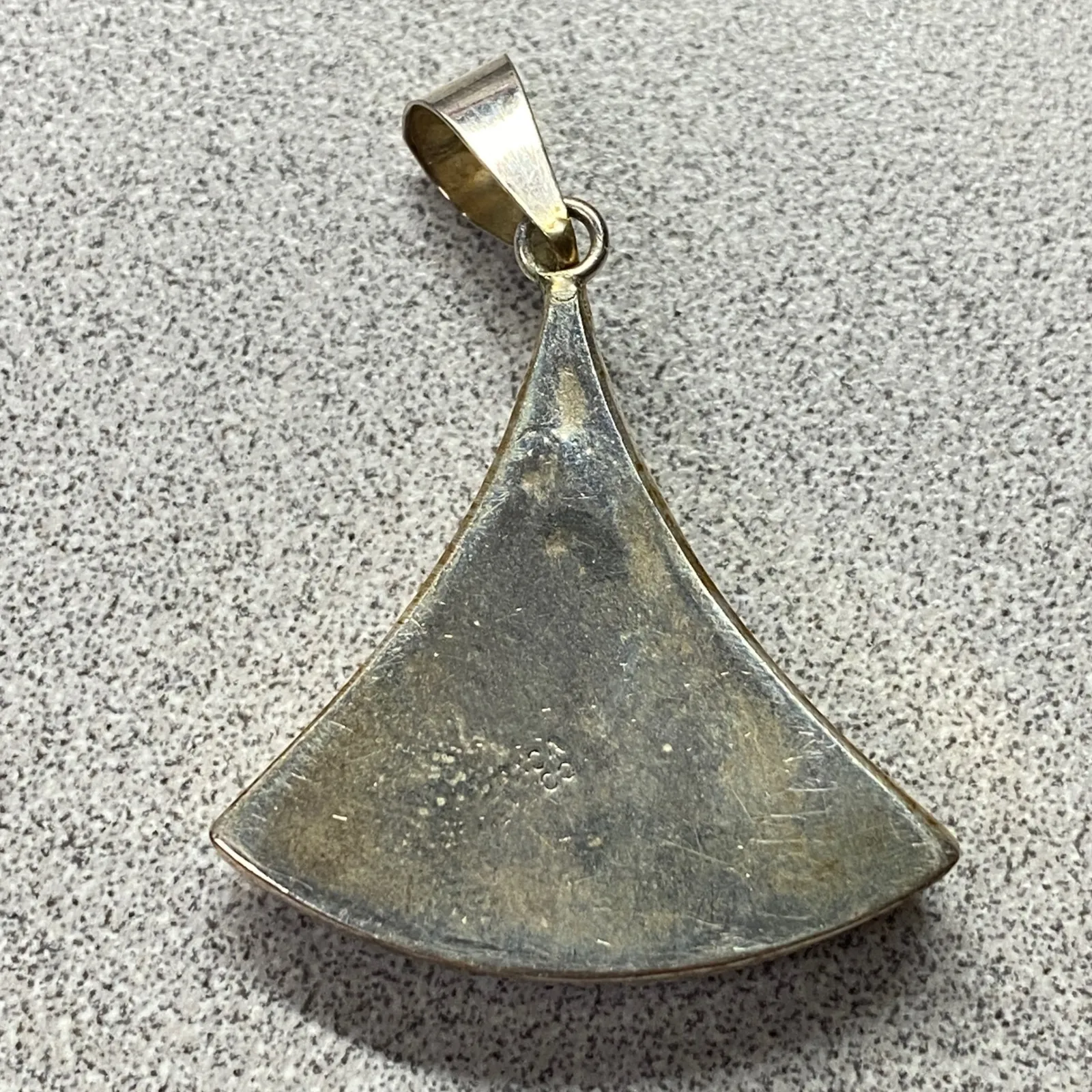 Mother of Pearl Alpaca Mexico Iridescent Shell Nautical Ocean Beach Pendant Silver - Image 3