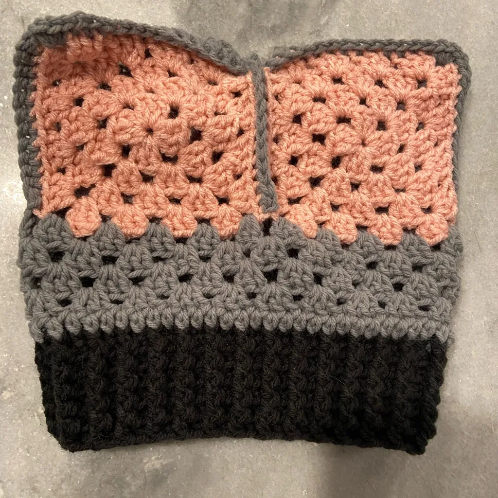 Handmade Crochet Cat Animal Ear Beanie Hat Cozy Ribbed Brim Stretch Winter Hat - Image 7