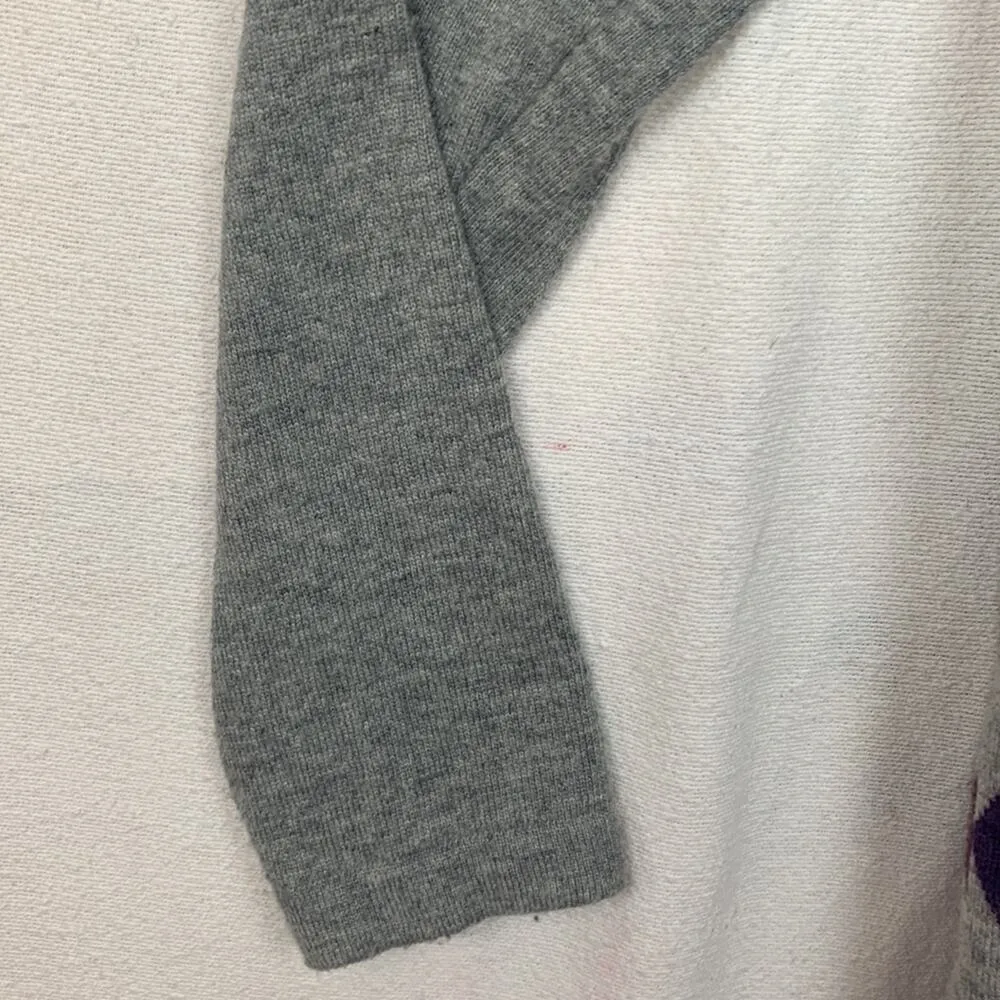 Charming Charlie womens large gray wool aztec fringe cardigan santa fe purple - Image 5