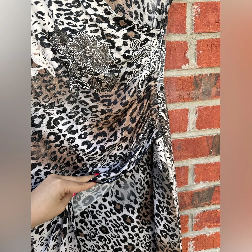 Joseph Ribkoff mixed print faux wrap dress Size 6 - Image 4