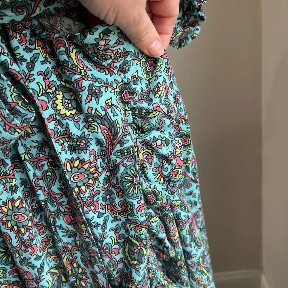 Bobeau Blue Floral Waist Tie Midi Dress Size 2X - Image 7