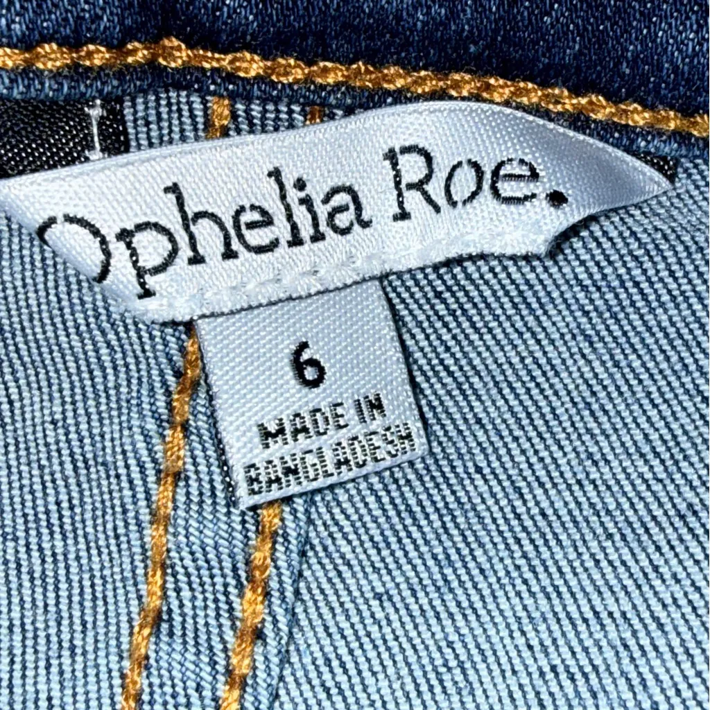 Ophelia Roe Women’s Blue Denim Skirt with Front Slit Button Fly Pockets size 6 - Image 4