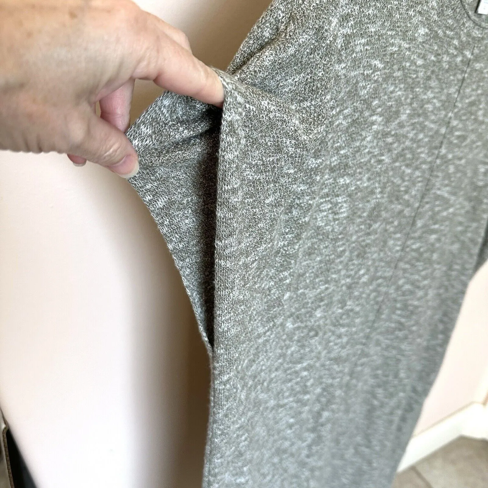 Pure Jill by J. Jill Dress Med Tall Heathered Olive Green Gray Sleeveless Baggy - Image 5