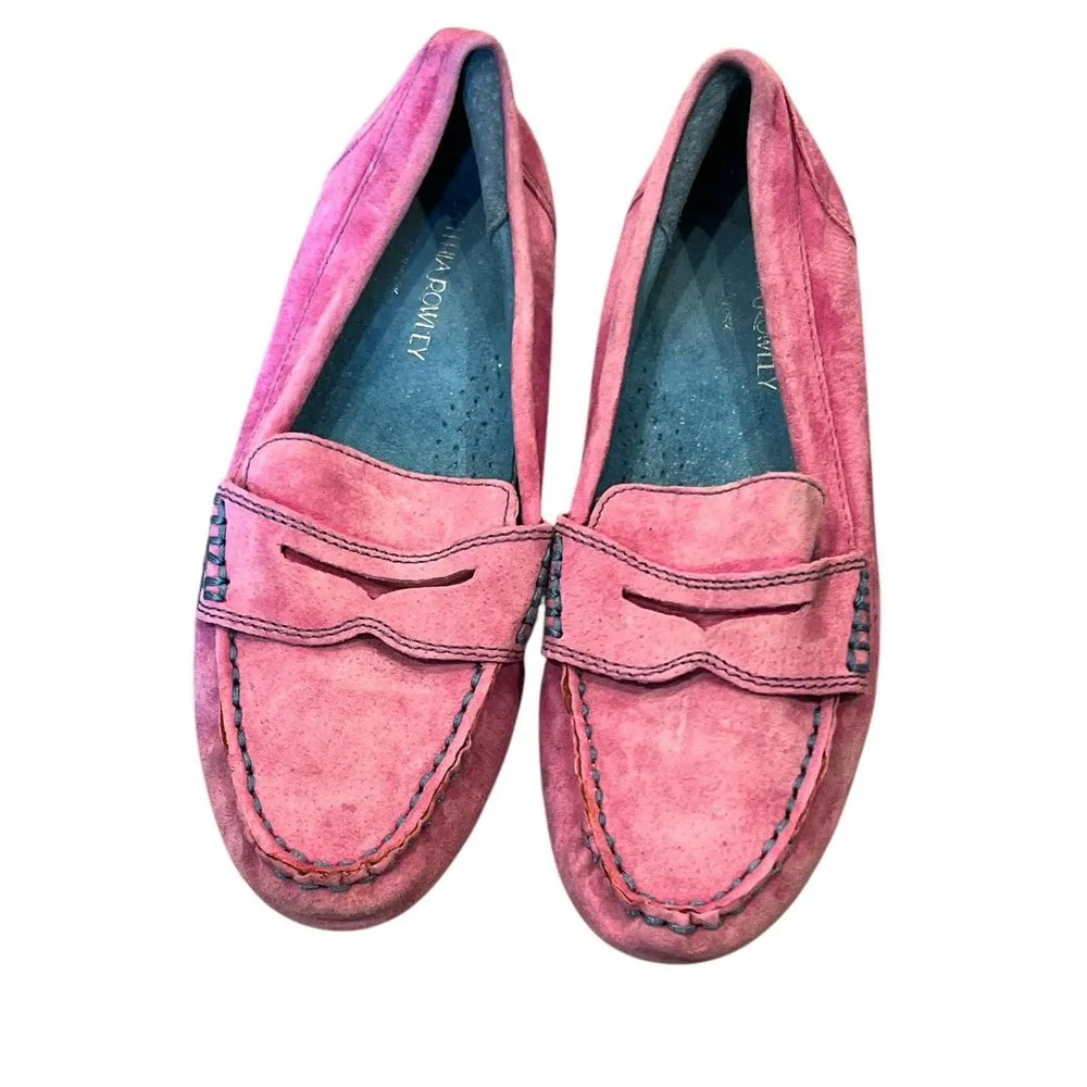 Cynthia Rowley Penny Coral Pink Suede Leather Loafers Size‎ 6 M Driving Shoes - Image 2