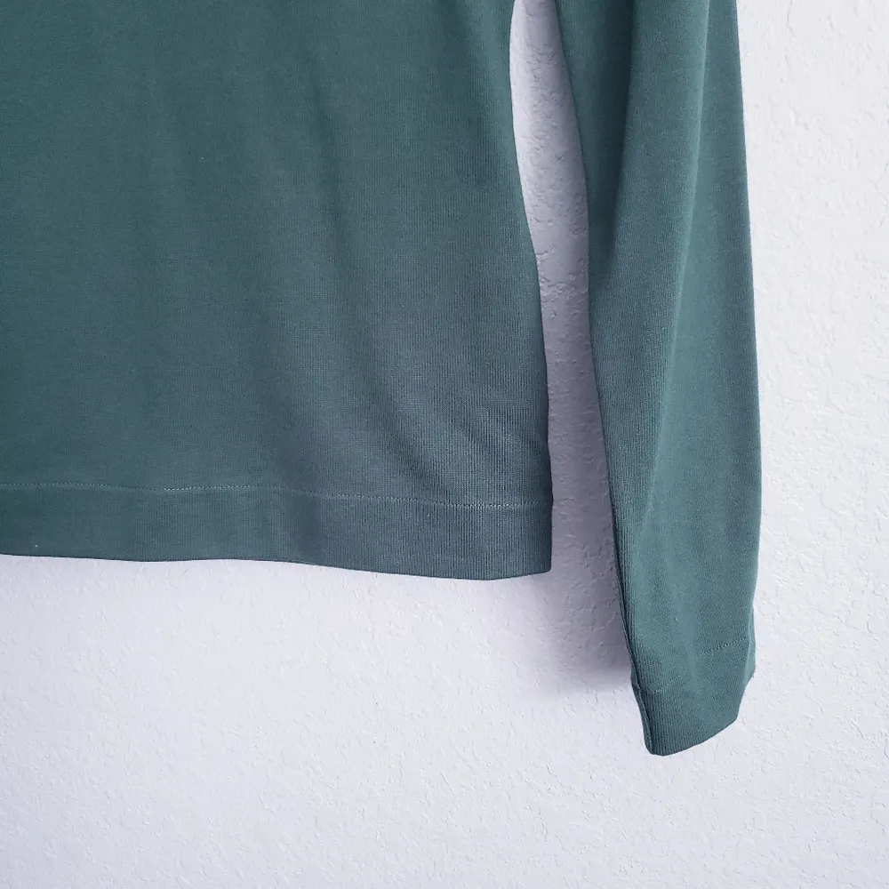 Kate Spade Saturday Green Slant Neck Longsleeve Cotton Knit Top - Image 3