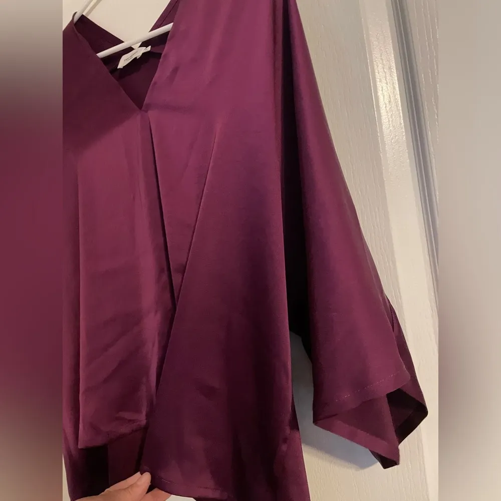 The Reset R Label Purple Satin Blouse Size XL Silky Soft Quiet Luxury Minimalist - Image 4