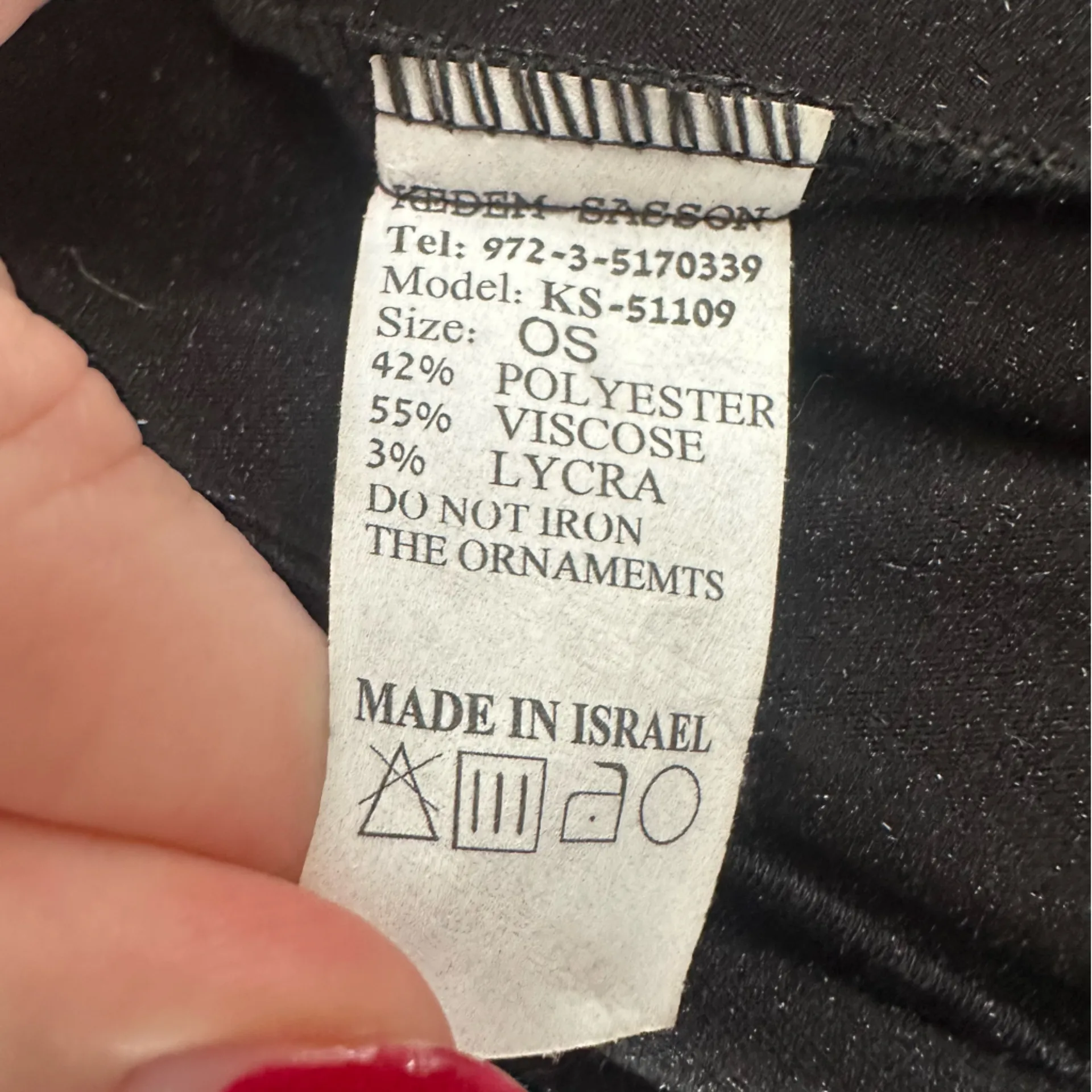 Kedem Sassoon One Size Long Tunic Tank Dress Asymmetrical Flowy Knit Black OS - Image 5