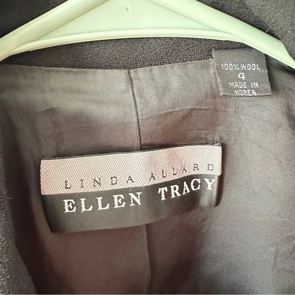 Linda Allard Ellen Tracy Wool Blazer Jacket Sz 4 Red Black 90s 80s Vintage - Image 4