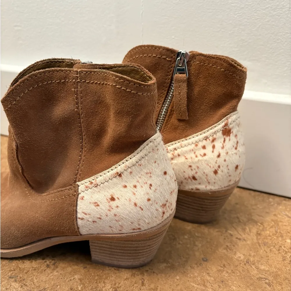 Dolce Vita Senica Cow Hair & Suede Western Booties Brown Size 8.5 - Image 4