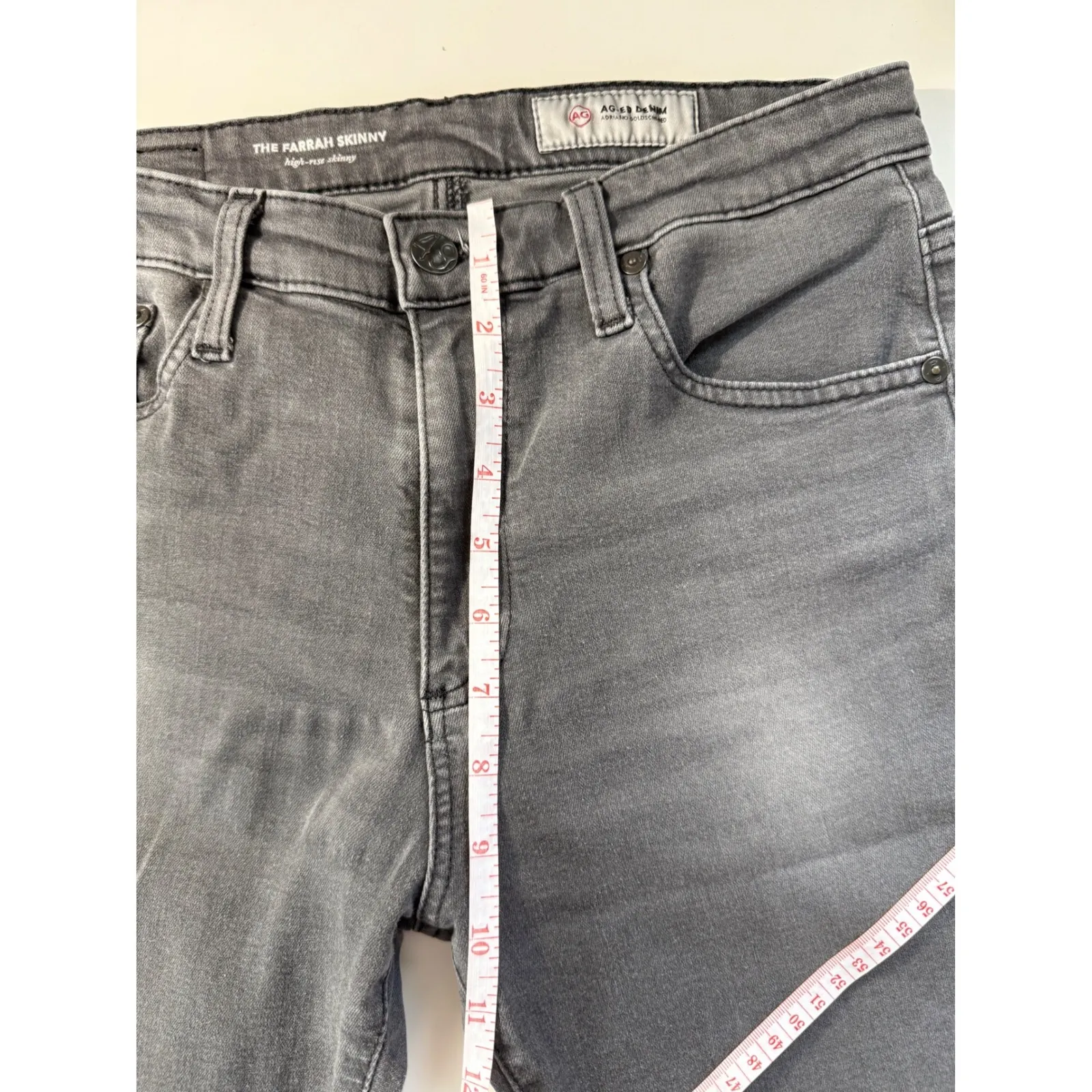 AG Adriano Goldschmied The Farrah Skinny Grey‎ High Rise Jeans Women Size 29R - Image 6