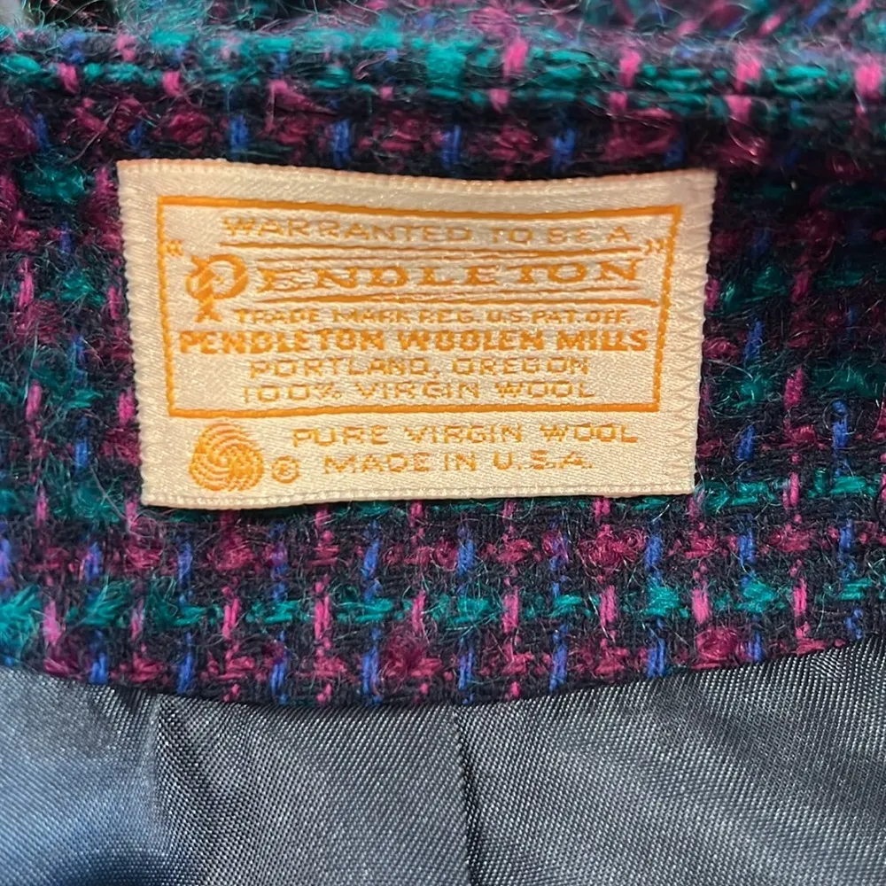 Vintage Pendleton 100% Virgin Wool Multicolor Fully Lined Blazer Jacket - Image 8