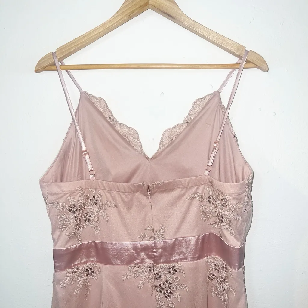 Venus formal prom sequin detail pink lace bodycon floral midi tank dress - Image 8