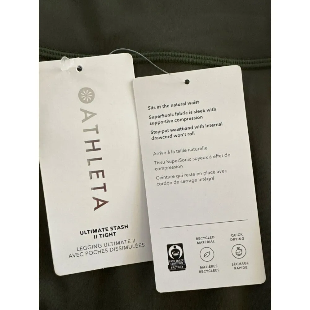 Women's Ultimate Stash II Tights Size 3X Workout Leggings Green Pants - Image 3