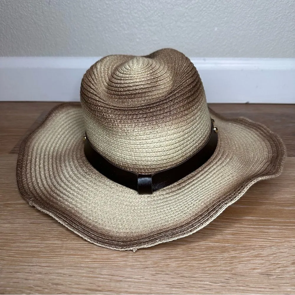 Boho 100% Paper Unisex Cowboy Western Festival Rodeo Sun Hat Tan - Image 5