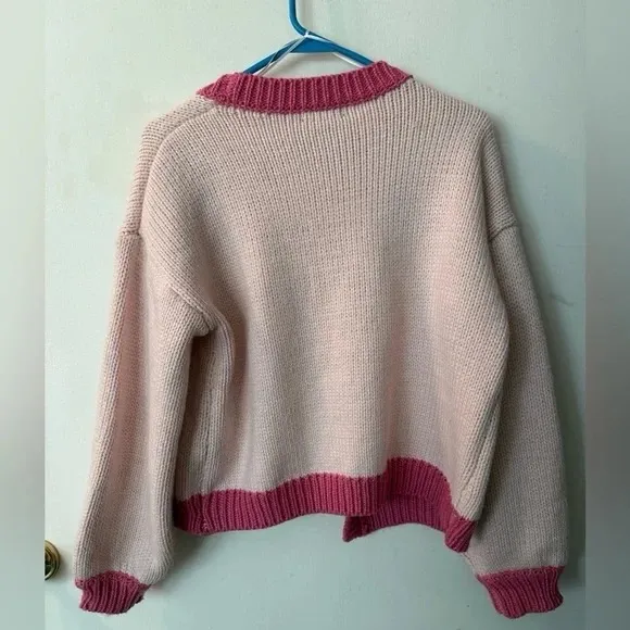 Papermoon Pink Open-Front Cardigan Sweater - Image 2