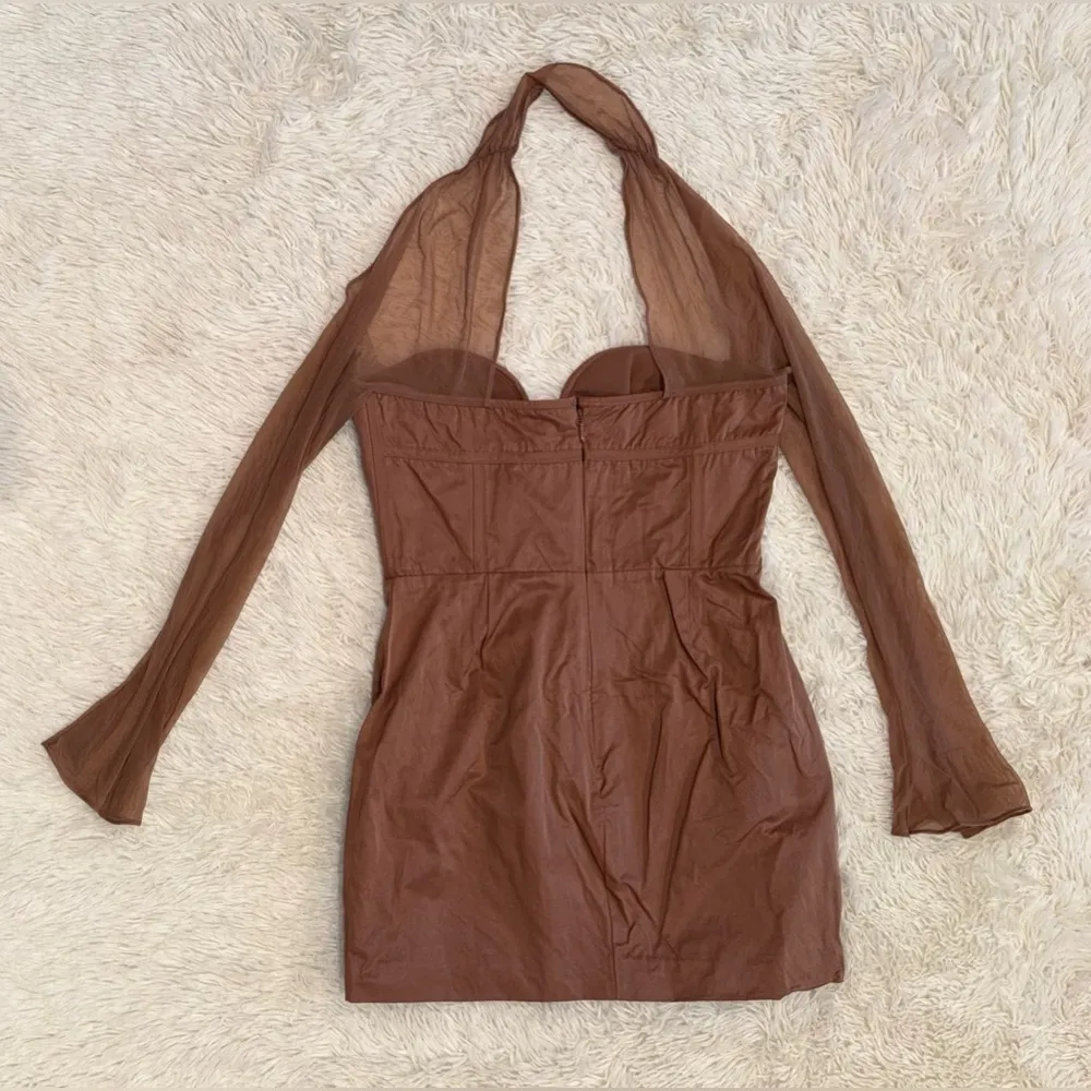 NWOT House of CB Mayara Structured Corset Mini Dress Mocha Brown Sz XL PLUS CUP - Image 6