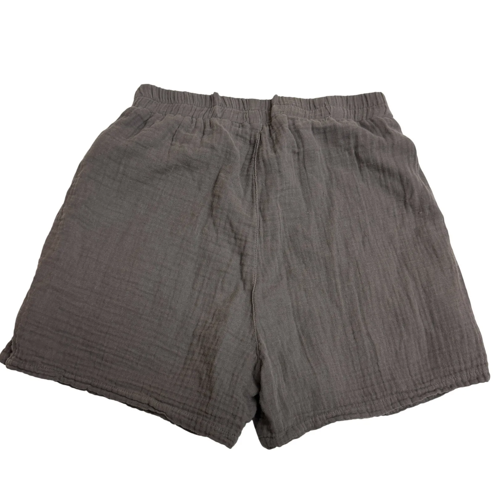 LACAUSA Shorts Womens X Small Grey Joni Gauze Button Front Shorts Gray - Image 5