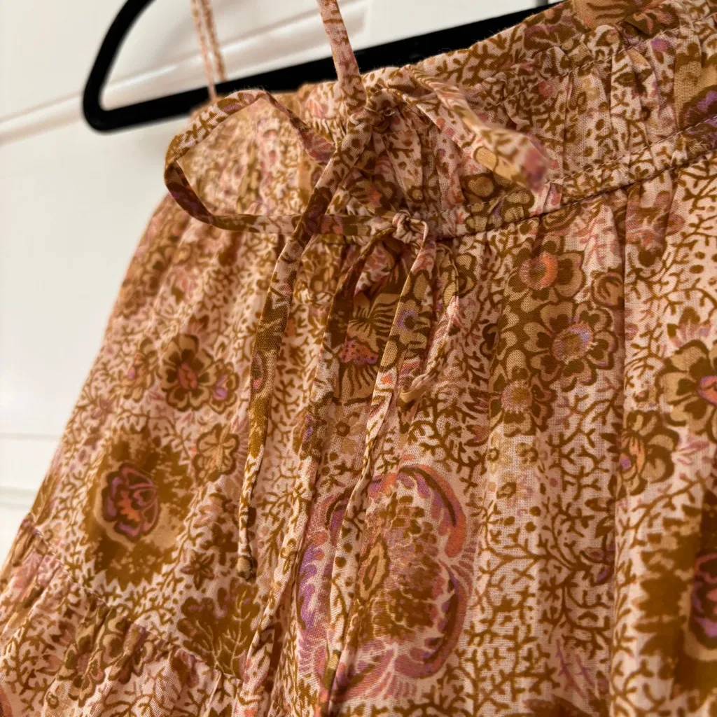 ULLA JOHNSON Verity Skirt Meadow Floral Print Ruffle Tiered Midi Skirt Size 0 XS - Image 4