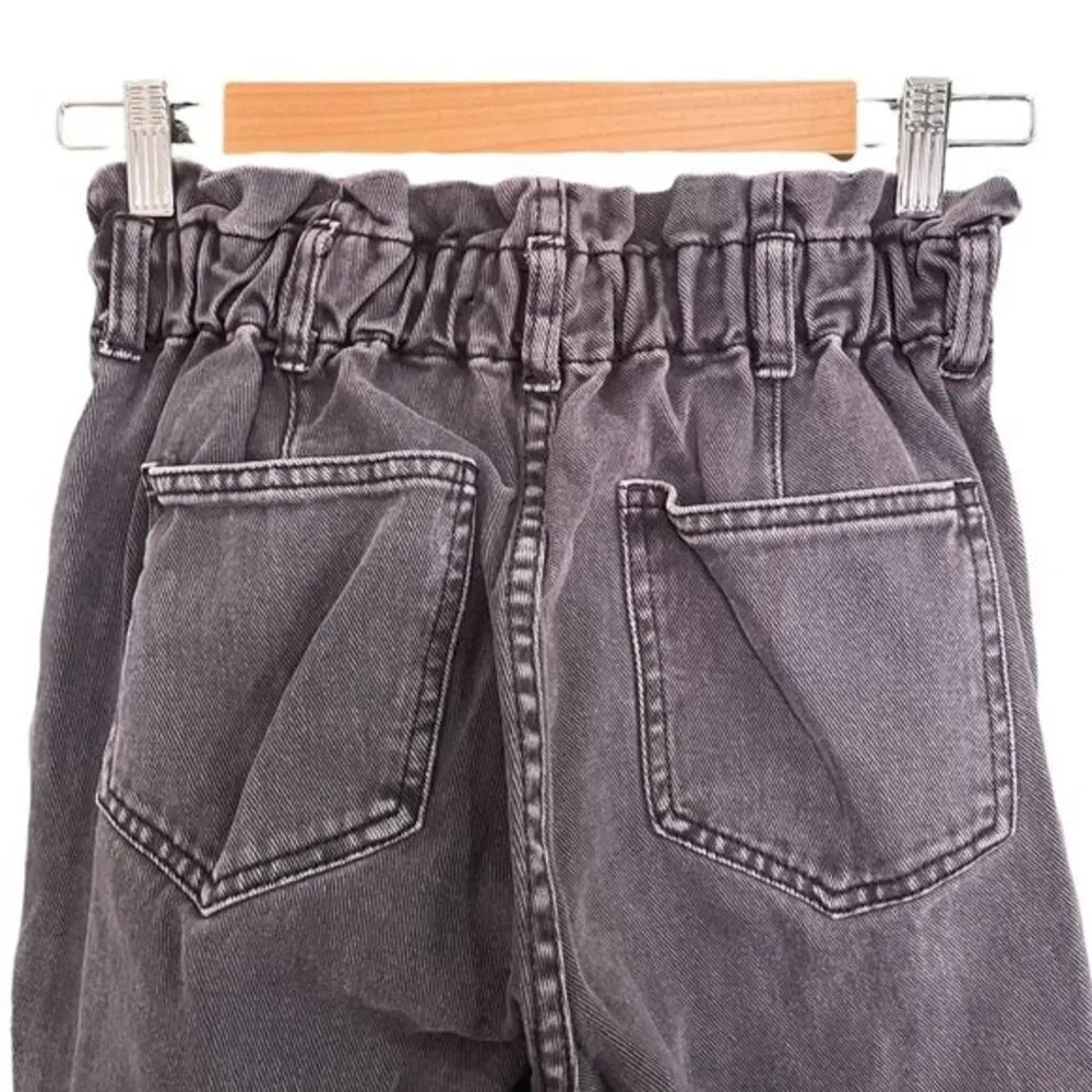 PacSun Jeans Mom Jean Black Wash Paper Bag Waist Baggy Denim Women’s Size 27 - Image 5