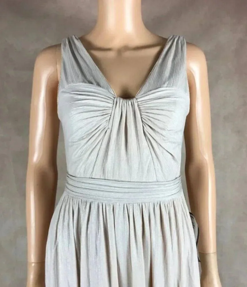 ADRIANNA PAPELL V-Neck Shimmer Gown with Pockets NWT 4 - Image 2