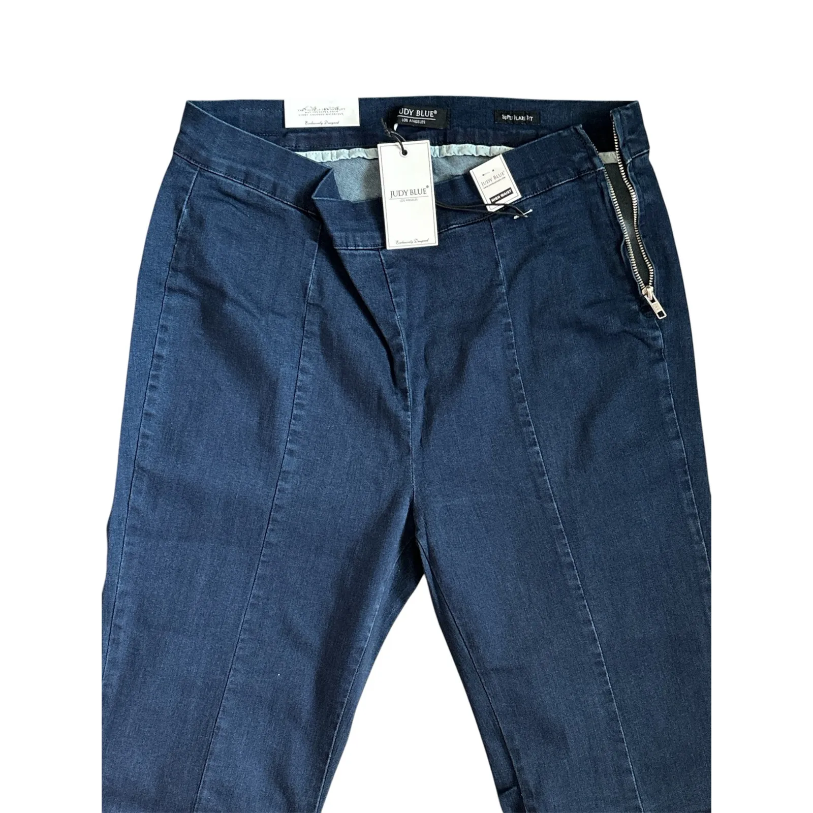 Judy Blue Plus Super Flare Fit High Waist‎ Dark Blue Jeans Stretchy Size 14W - Image 8