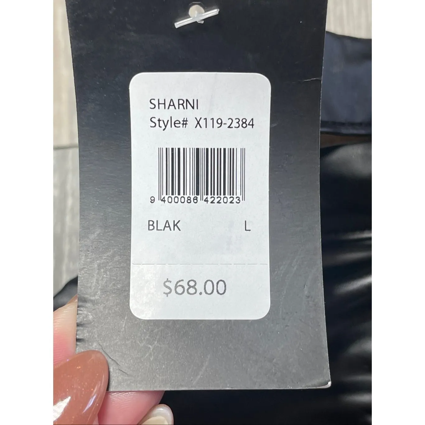 NWT Fredrick’s of Hollywood black faux leather halter top lingerie bikini set Si - Image 9