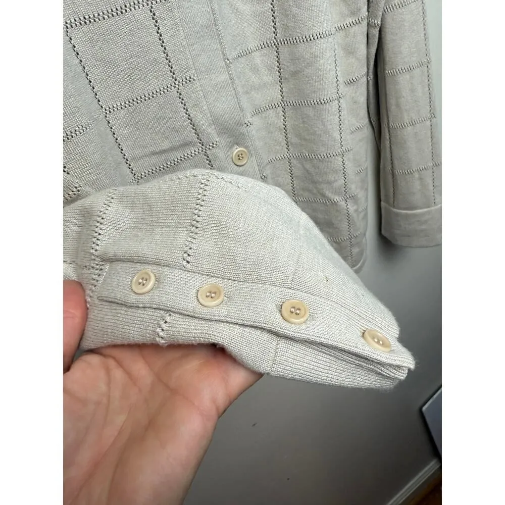 NAADAM Cotton Silk Grid Pointelle Sweater Sz. S - Image 3