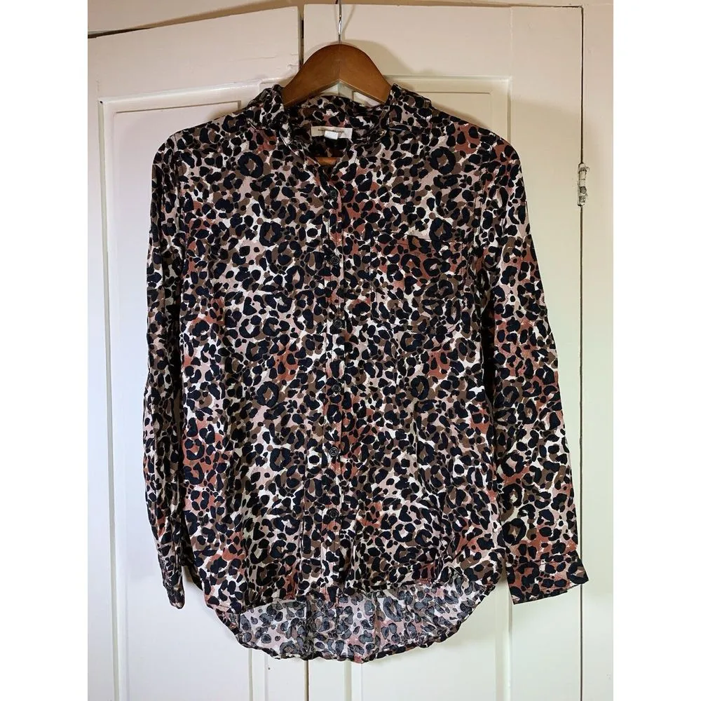Beach Lunch Lounge Leopard Print Blouse Womens Medium Animal‎ Cheetah Mob Wife - Image 2