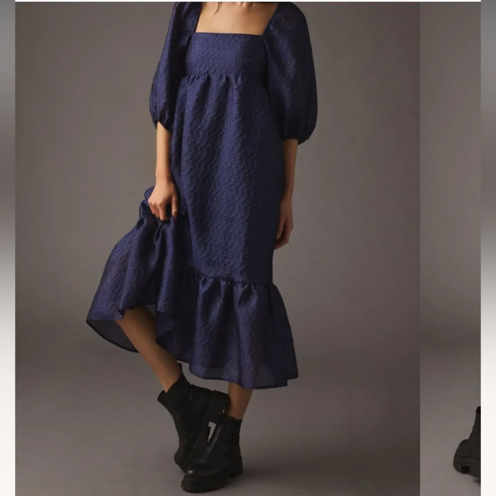 Puff-Sleeve Dress navy iridescent fall party formal boho
Anthropologie $160 - Image 7