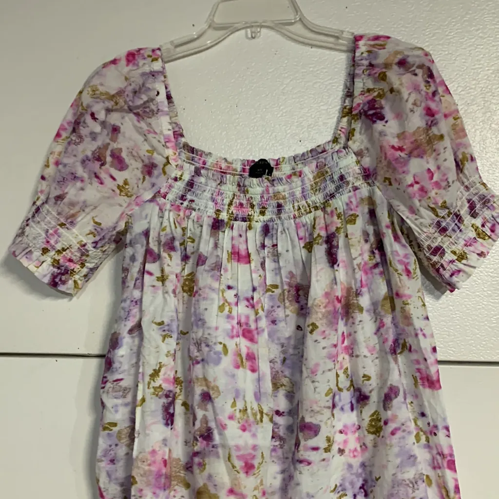 J CREW WOMENS PUFF SLEEVE MINI DRESS KALEIDOSCOPE FLORAL XS - Image 3